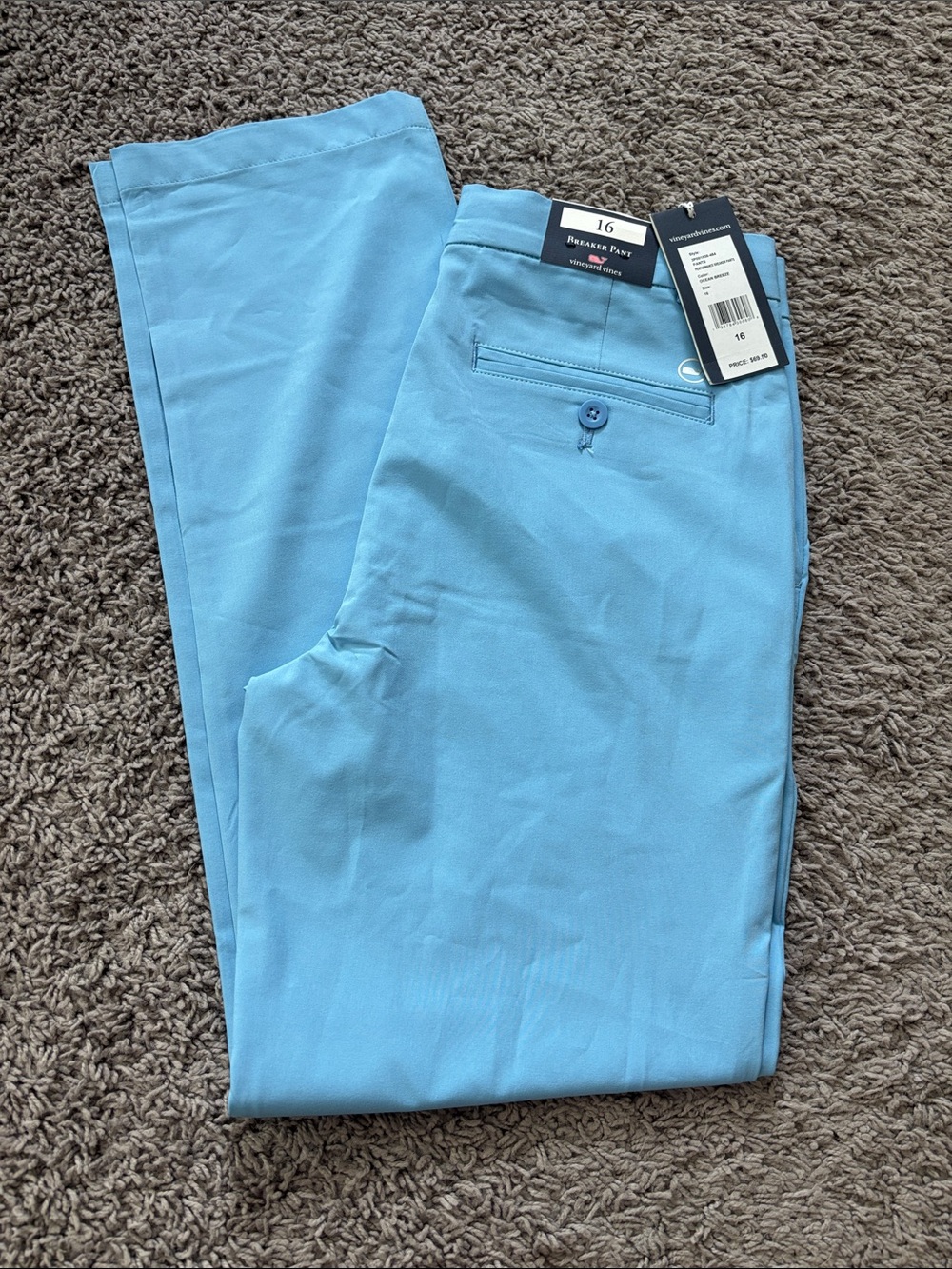 Vineyard Vines Performance Breaker Pants size 16 Ocean Breeze